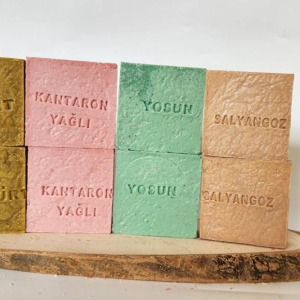 Doğal Üretim Sabunu Karışık (Kükürt-Kantaron-Yosun-Salyangoz) 8'li Set