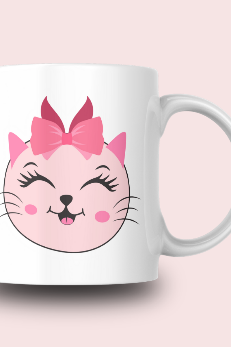 Sevimli Minimalist Hayvan Karikatürlü Tasarım Seramik 350 Ml Kupa Bardak