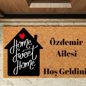 Kapı Önü Paspası Kişiye Özel Yazı Yazılır Koko Model Home Sweet Home PK-1574