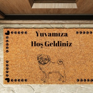 Kapı Önü Paspası Özel Tasarım Koko Model Pug PK-1579