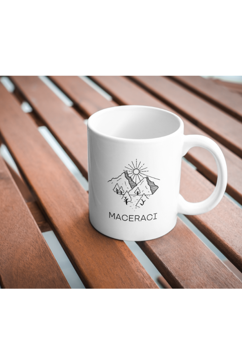 Maceracı Yazılı Dağcı Seramik 350 Ml Kupa Bardak