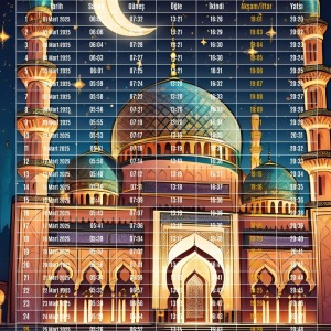 Ramazan İmsakiyesi Modern Kişiye Özel Tasarımlı Dijital Baskı 500 Adet A4 300 gr Model 5