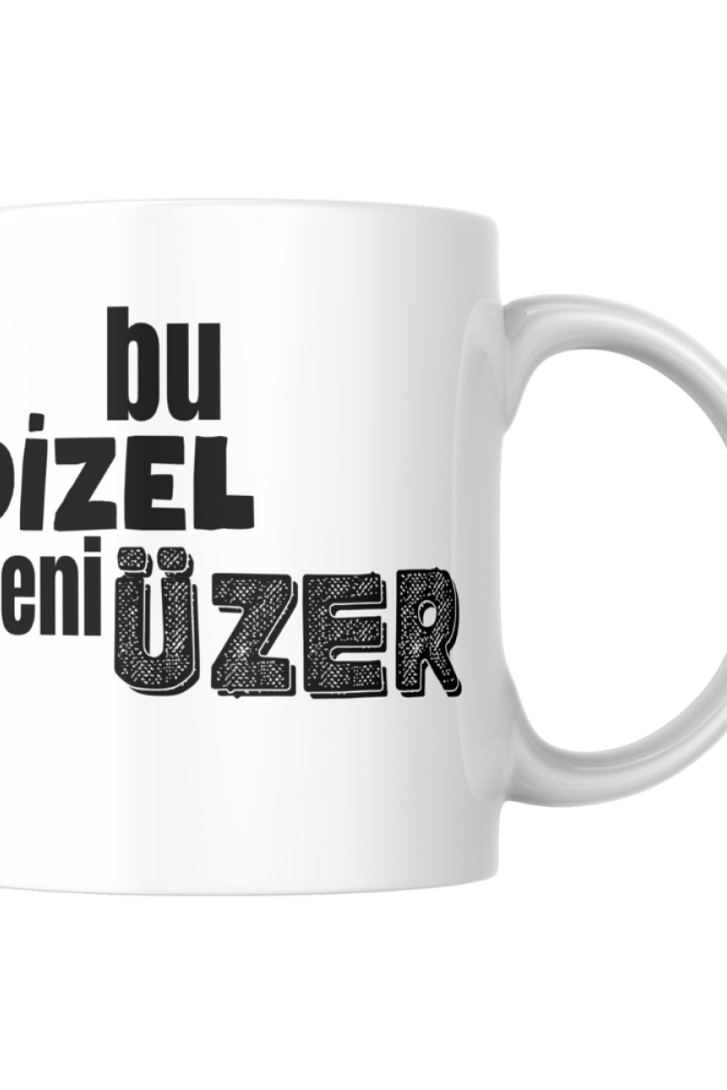 Bu Dizel Seni Üzer Tasarım Seramik 350 Ml Kupa Bardak